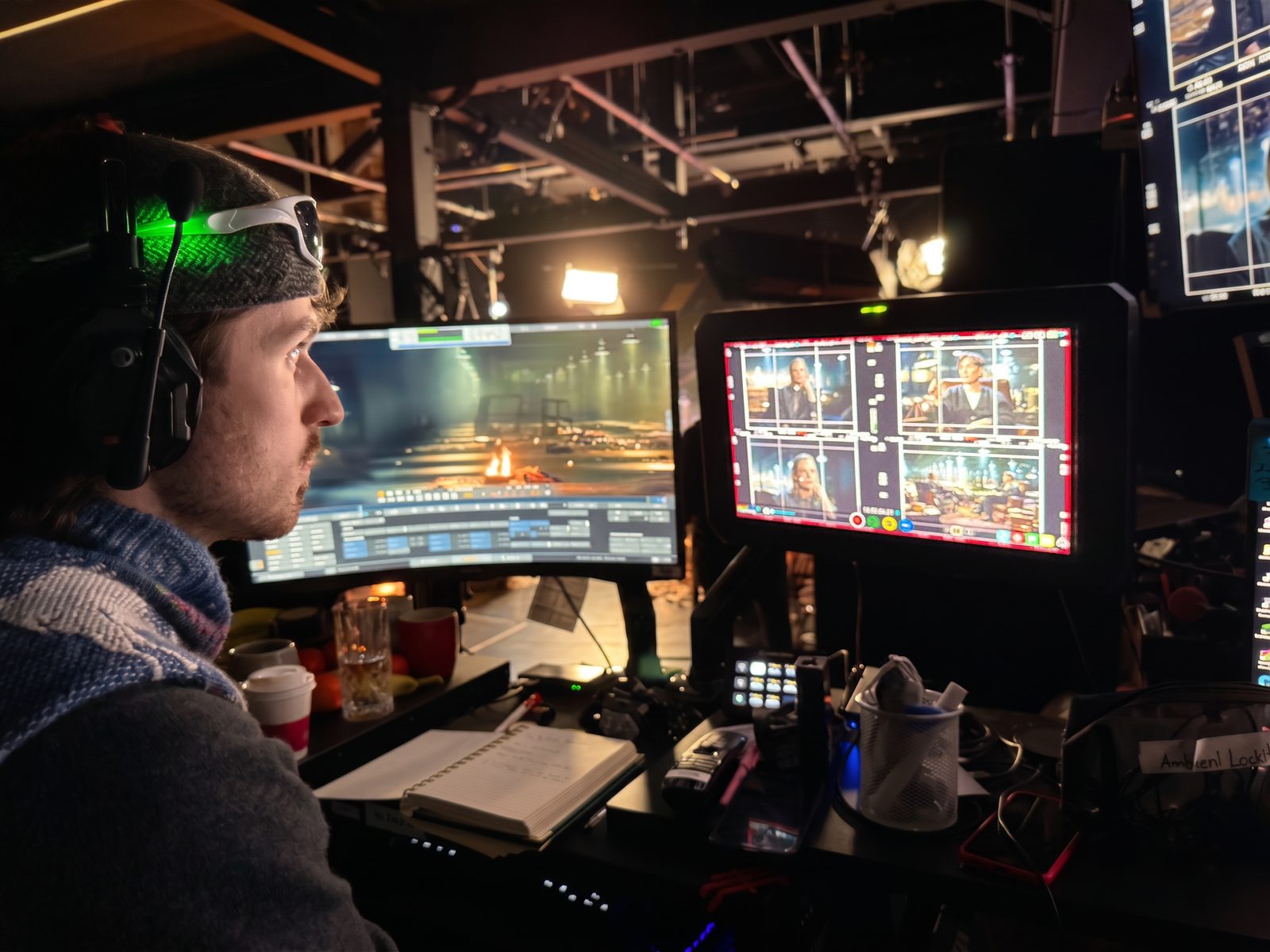 Christopher Jorna operating a virtual production stage